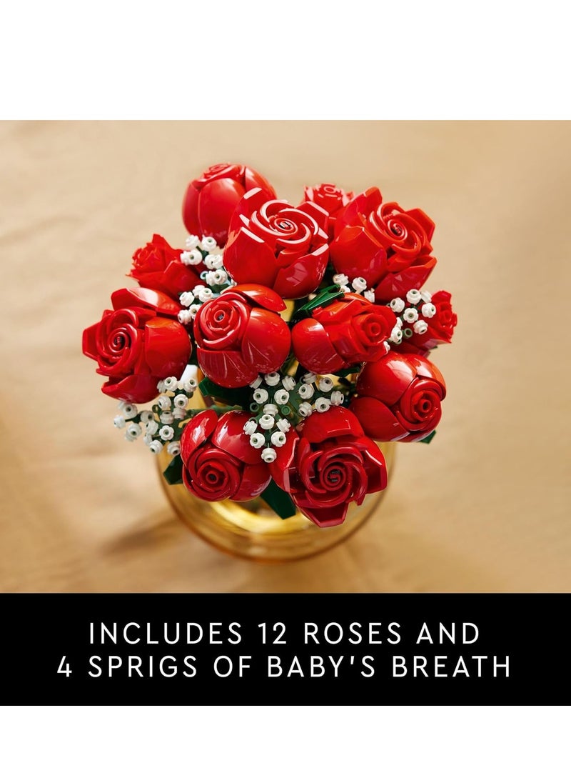 Bouquet of Roses Building Blocks Toy Set 822 Pieces Flowers Botanical Collection Building Toys Birthday Gifts for Girls Couple Adult Home Decor  - Image 5