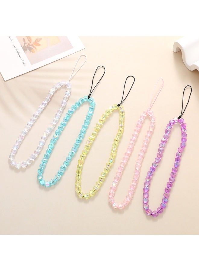 NIBEMINENT Super Cute Beaded Phone Charm – Trendy Phone Chain Wrist Strap, Shining Beads Chain Lanyard for Cell Phone - Image 2