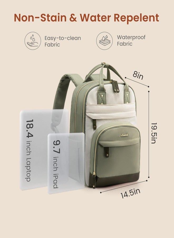 لوف فوك حقيبة ظهر LOVEVOOK للكمبيوتر المحمول للنساء مع جيب كبير لحمل الأكواب، مقاس 15.6 بوصة، مناسبة للمدرسة والجامعة، وللممرضات والمعلمات، وللعمل والسفر، ولأجهزة الكمبيوتر المحمولة، بألوان الأخضر البازلاء والأصفر الفاتح والأزرق الخيشي. - Image 4