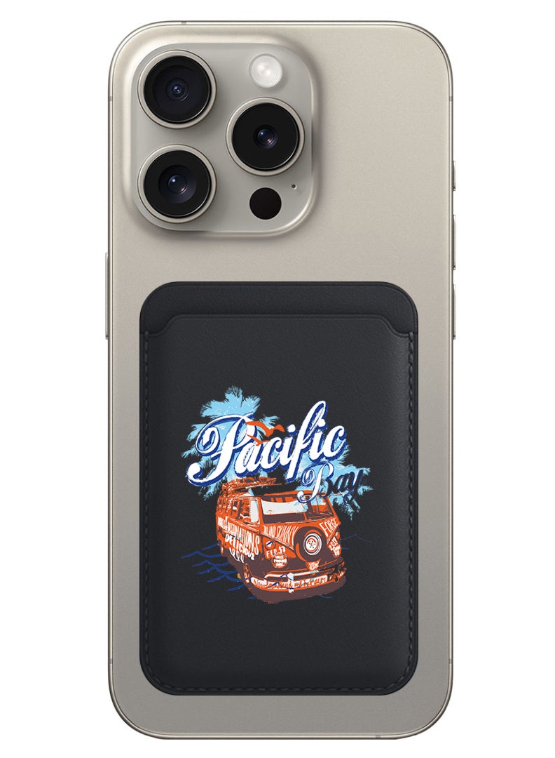 Theodor Magnetic Wallet, Compatible with MagSafe Wallet, for iPhone Wallet, for iPhone 16/15/14/13/12 Series, Not for iPhone 13/12 mini, 3 Card Holder, Vegan Leather, Black - Pacific Bay - Image 1