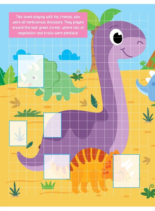 Dreamland كتاب نشاط ملصقات البيكسل: تيكو والديناصور المفقود T-Rex – أكثر من 1,400 ملصق للأطفال من عمر 4 سنوات فما فوق | مغامرة الديناصورات مع فن البيكسل - Image 3