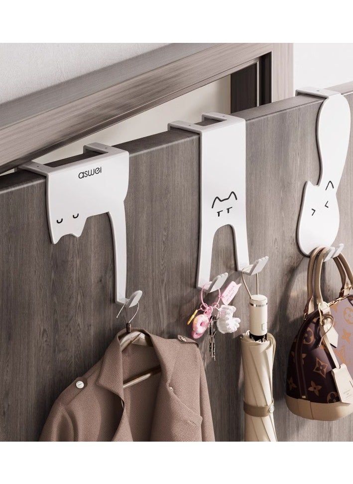 SHIXIN Door hook rack, punch-free kitchen cabinet door wall-mounted hanger for storing clothes, hats, keys, and artifacts for hanging towels, clothes, coats, and bathrobes. Door hooks for bathroom and bedroom door hooks  - Image 4