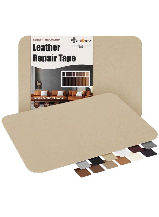 Cahomo Self-Adhesive Leather Repair Patches, 8x11 Inch Repair Tape for Couches, Vinyl Repair Kit for Furniture, Drivers Car Seats, Handbags, Jackets - Beige - Image 1