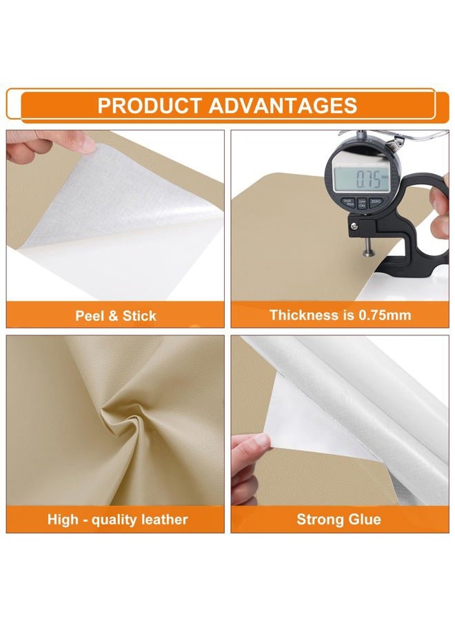 Cahomo Self-Adhesive Leather Repair Patches, 8x11 Inch Repair Tape for Couches, Vinyl Repair Kit for Furniture, Drivers Car Seats, Handbags, Jackets - Beige - Image 3