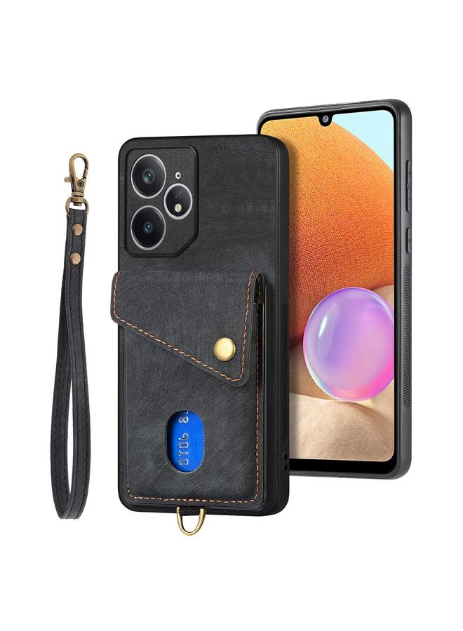 اس-توب جراب هاتف Realme Neo7 Retro Card Wallet Leather قابل للطي مع حزام - Image 1