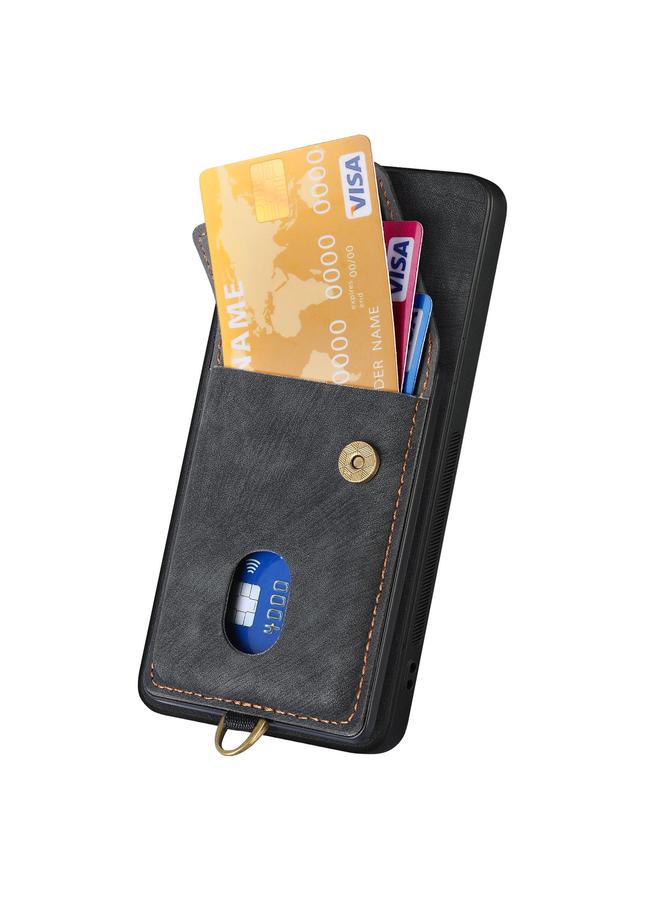 اس-توب جراب هاتف Realme Neo7 Retro Card Wallet Leather قابل للطي مع حزام - Image 3