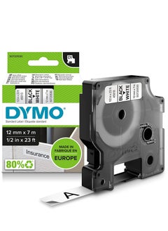 Dymo Dymo D1 Labelling tape 12mm black on white 45013  - Image 1