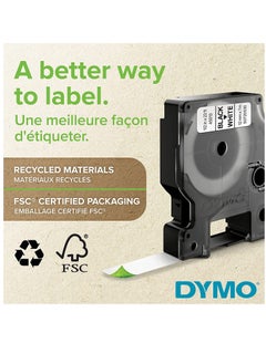 Dymo Dymo D1 Labelling tape 12mm black on white 45013  - Image 2