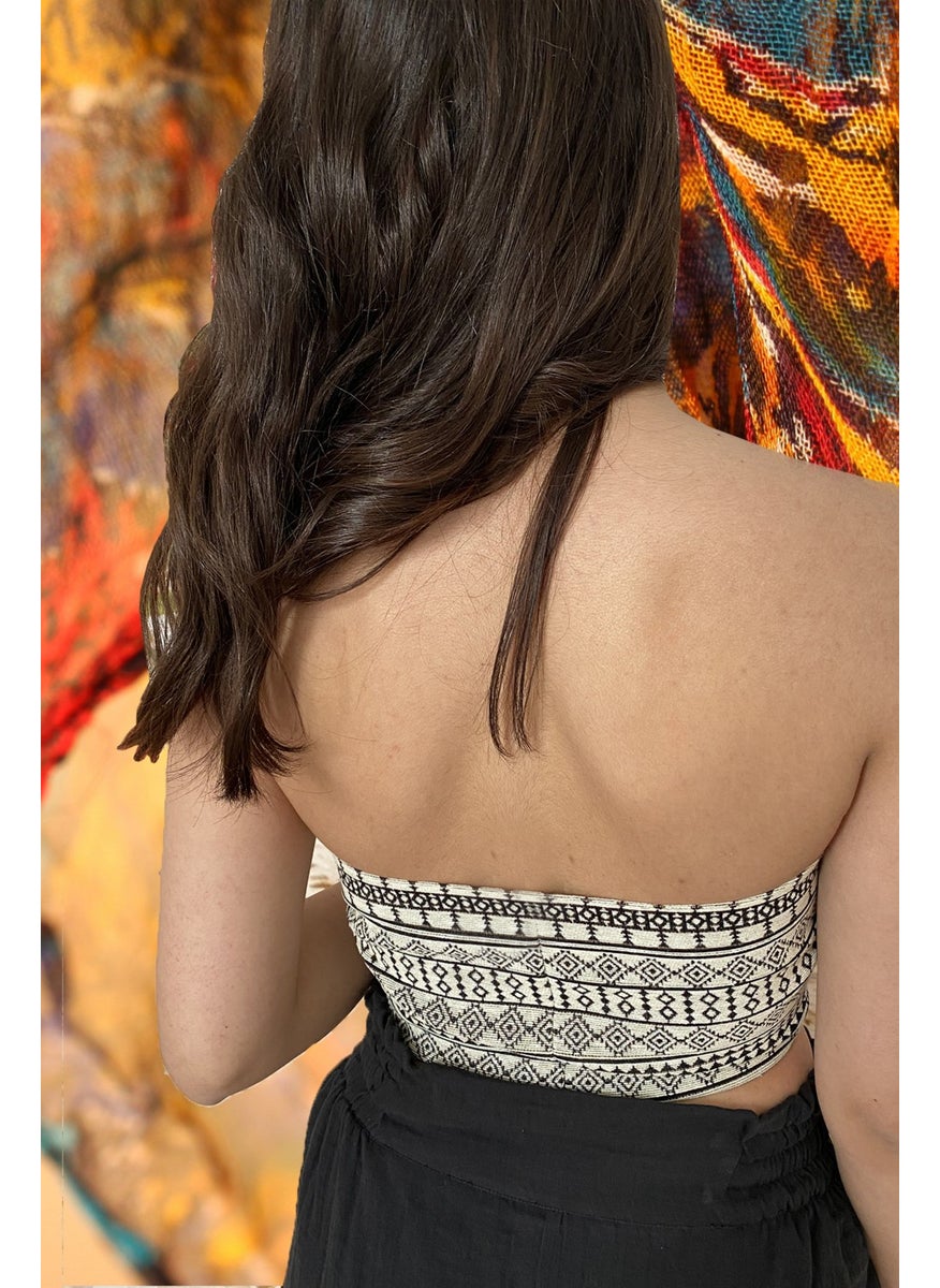 Due Stelle Cotton Fabric Rug Patterned Corset Bustier  - Image 4