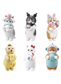 Generic Cute Elephant Slide Cat Box Egg Hamburger Sandwich Cat Fried Shrimp Cat Mini Food Play Ornaments Toy Doll-color:Nine Generations In Box  - Image 1
