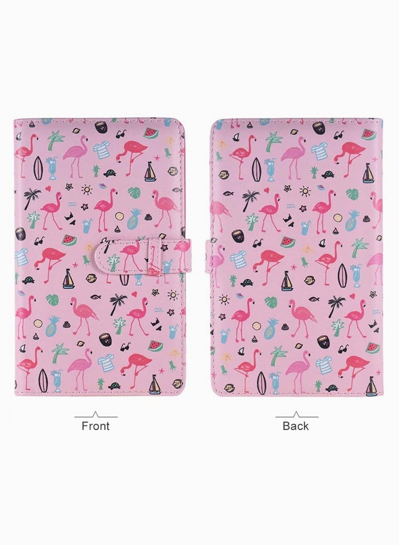 KASTWAVE Mini Photo Album, KASTWAVE 96 Pockets PU Leather Flamingo Pattern Polaroid Photo Album, Mini Photo Book for Fujifilm Instax Mini 9 8 7s 70 25 50s 90 Films Photo Camera Paper for Credit Card  - Image 5