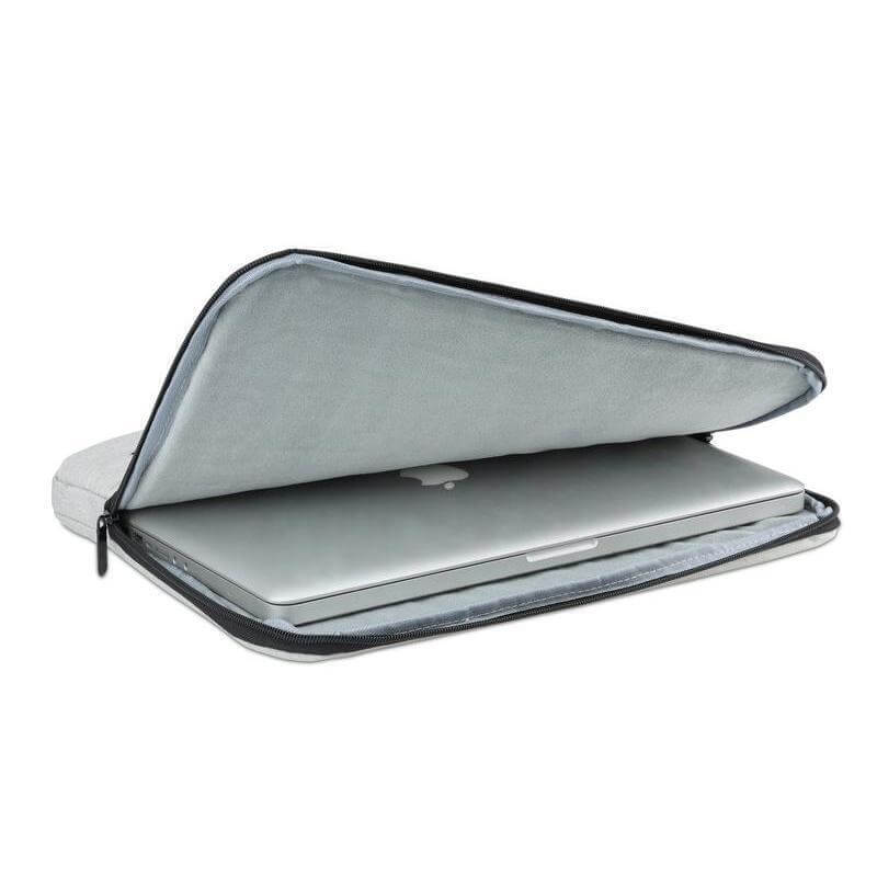 Santhome SALCEA 15 Inch Laptop Sleeve – Premium Padded Case For Laptops & Macbooks with Water-Resistant Exterior & Soft Interior – Durable 15" Notebook Bag for Work School Travel - Grey/Tan - Image 2