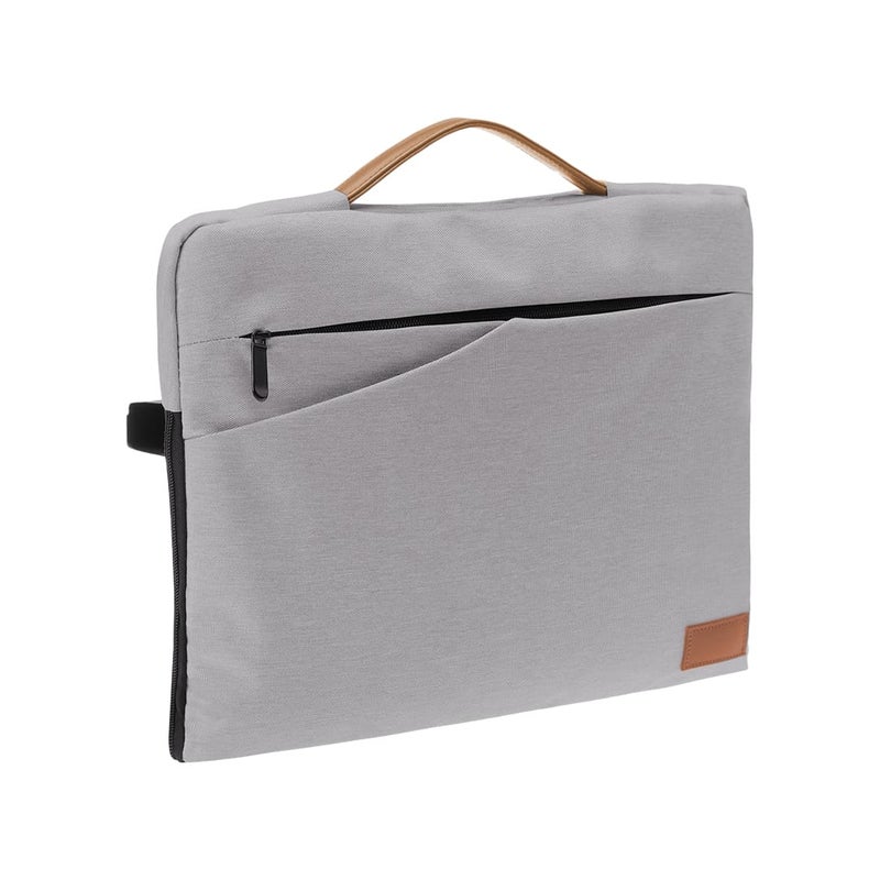 Santhome SALCEA 15 Inch Laptop Sleeve – Premium Padded Case For Laptops & Macbooks with Water-Resistant Exterior & Soft Interior – Durable 15" Notebook Bag for Work School Travel - Grey/Tan - Image 3
