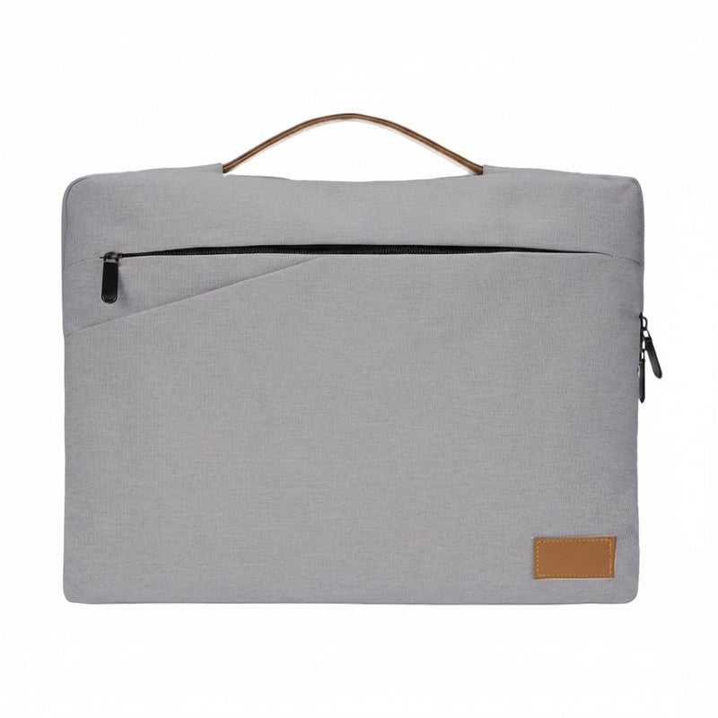 Santhome SALCEA 15 Inch Laptop Sleeve – Premium Padded Case For Laptops & Macbooks with Water-Resistant Exterior & Soft Interior – Durable 15" Notebook Bag for Work School Travel - Grey/Tan - Image 1