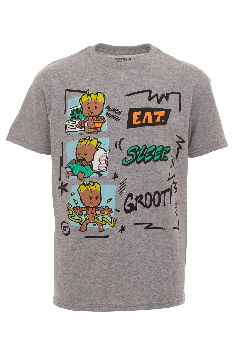 MARVEL تي شيرتات مارفل أفنجرز للأطفال الأولاد - عبوة 3 قطع - رمادي/أسود/أحمر 4T - Image 4