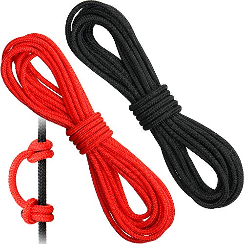 Sumind 2 Pieces Archery D Loop Rope 10 Feet Archery Bowstring Serving Thread Release Material Nocking D Loop Rope String(Black and Red) - Image 1