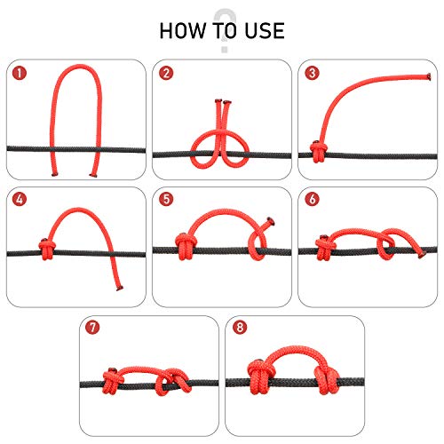 Sumind 2 Pieces Archery D Loop Rope 10 Feet Archery Bowstring Serving Thread Release Material Nocking D Loop Rope String(Black and Red) - Image 3