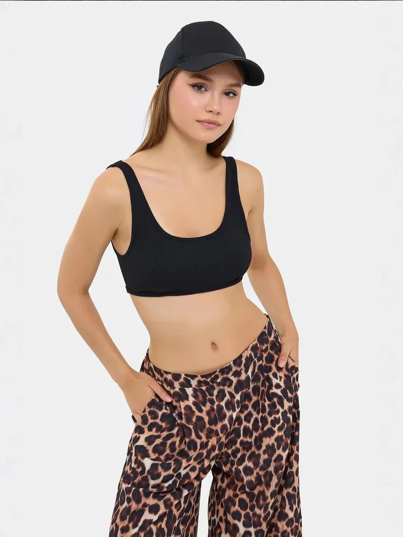 HICCUP Ribbed Sleeveless Crop Top