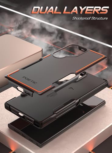 Poetic Neon Series Case Compatible with Galaxy S24 Ultra 5G 68 inch Dual Layer Heavy Duty Tough Rugged Lightweight Slim Shockproof Protective Cover Case Black - Image 3