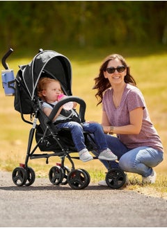 ACPLAY One-Hand Fold Compact Lightweight Baby Stroller with Reversible Seat, Full Recline Backrest, Adjustable Canopy, and Handy Accessories for Everyday Comfort  - Image 4