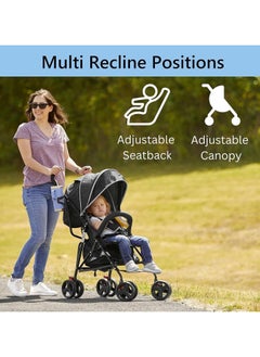 ACPLAY One-Hand Fold Compact Lightweight Baby Stroller with Reversible Seat, Full Recline Backrest, Adjustable Canopy, and Handy Accessories for Everyday Comfort  - Image 5