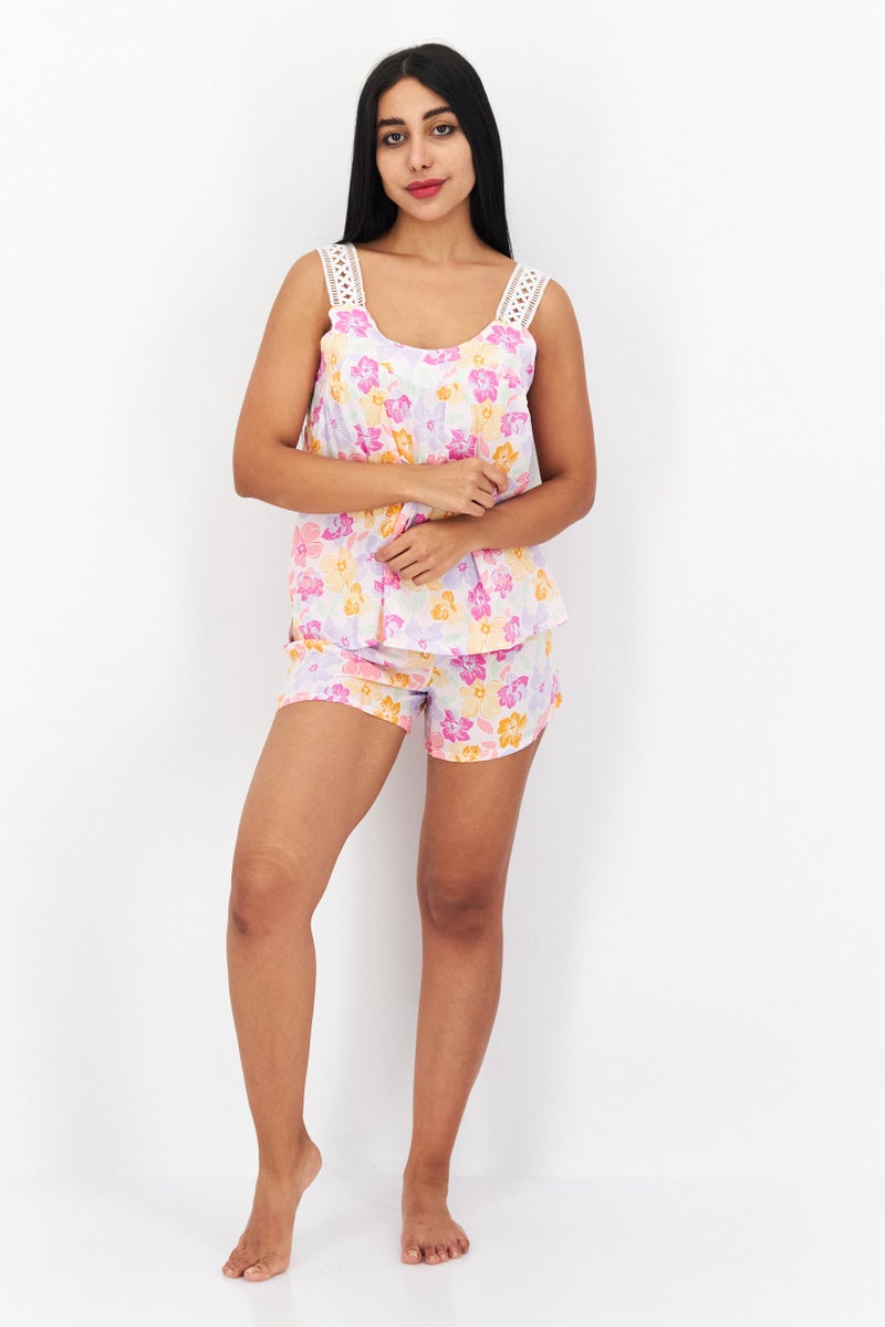 Kensie Women 2 Pcs Floral Print Sleepwear Set, Pink - Image 4