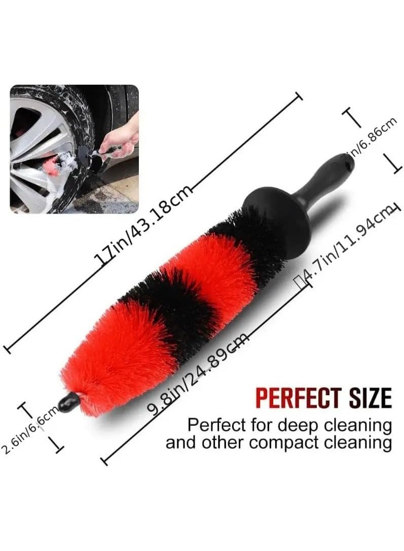 SWAMINE Wheel Rim Brush – Soft Bristle Long-Handle Detailing Brush for Car Wheels, Tyres, Rims, Exhaust Tips & Engine Bays | Scratch-Free Auto Cleaning Tool for Cars & Motorcycles - Image 2