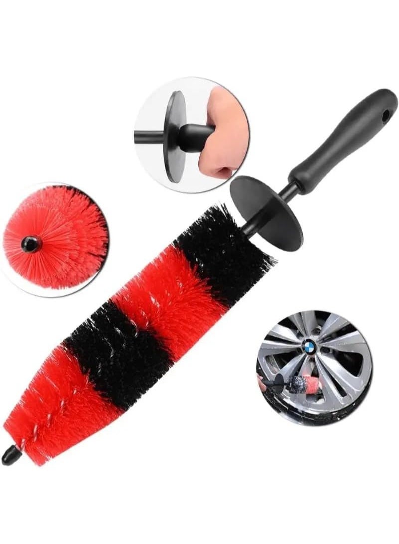 SWAMINE Wheel Rim Brush – Soft Bristle Long-Handle Detailing Brush for Car Wheels, Tyres, Rims, Exhaust Tips & Engine Bays | Scratch-Free Auto Cleaning Tool for Cars & Motorcycles - Image 1