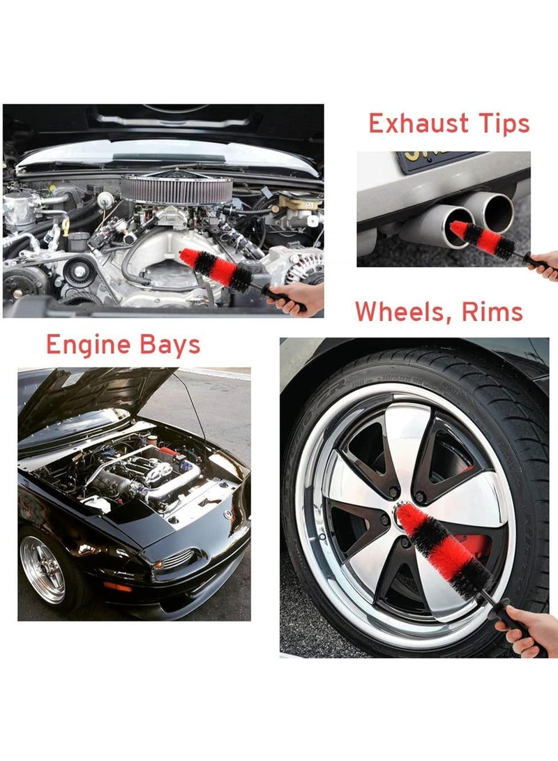 SWAMINE Wheel Rim Brush – Soft Bristle Long-Handle Detailing Brush for Car Wheels, Tyres, Rims, Exhaust Tips & Engine Bays | Scratch-Free Auto Cleaning Tool for Cars & Motorcycles - Image 4