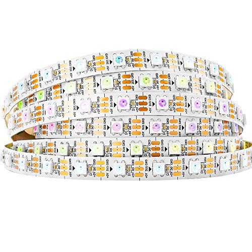 BTF-LIGHTING WS2812B IC RGB 5050SMD Pure Gold Individual Addressable LED Strip 16.4FT 300LED 60Pixel/m Flexible Full Color IP30 DC5V for DIY Chasing Color Project(No Adapter or Controller) - Image 1