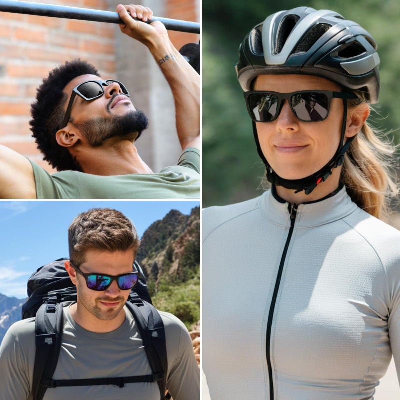 MAXJULI XL Z87 Sunglasses for Big Wide Heads Men TR90 Ultralight UV400 Protection Sun Glasses (Black/Grey) Z8244 - Image 3