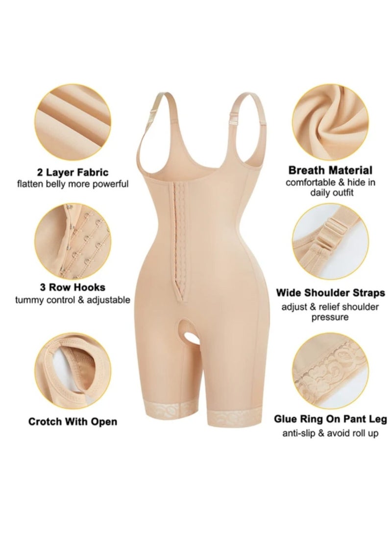 Generic Open Back Compression Garment, Body Sculpting with Four Front Hooks for Control and Compression After Birth and Other Occasions-L  - Image 2