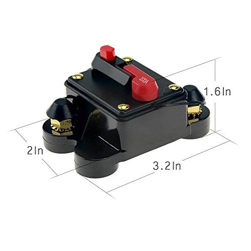 ANJOSHI Circuit Breaker 100amp 50A-300A with Manual Reset Home Solar System Fuse Holder for Car Audio and Amps Protection 12V-24V DC Reset Fuse Inverter Replace Fuses - Image 4