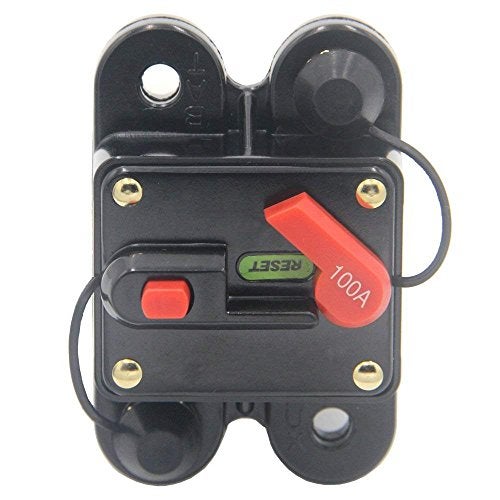 ANJOSHI Circuit Breaker 100amp 50A-300A with Manual Reset Home Solar System Fuse Holder for Car Audio and Amps Protection 12V-24V DC Reset Fuse Inverter Replace Fuses - Image 2