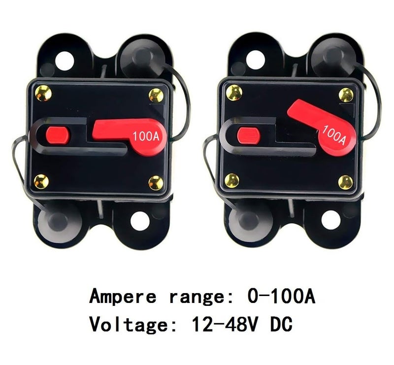 ANJOSHI Circuit Breaker 100amp 50A-300A with Manual Reset Home Solar System Fuse Holder for Car Audio and Amps Protection 12V-24V DC Reset Fuse Inverter Replace Fuses - Image 5