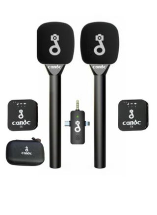 Interview 3-in-1 Dual Wireless Microphone System – Noise-Canceling Lavalier Mic Kit with 2 Transmitters & 1 Receiver | Clear Audio for Smartphones, Cameras, Tablets & Laptops | 8H Battery Life | Plug & Play Mic for Vlogging, YouTube, Podcasts & Interviews – Black - pzsku/Z2F3B80EB781E6C7AFFC9Z/45/1749629609/64554138-4d18-4fe7-88c5-98eff9474f54