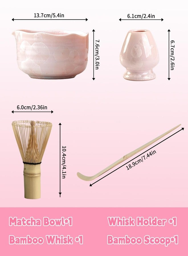 طقم ماتشا زهرة الكريستال الطبيعية - طقم ماتشا مكون من 4 قطع صالح للأكل مع وعاء ذي صنبور، ومضرب ماتشا، ومغرفة، وحامل شاي - هدية مثالية لحفل شاي الماتشا لمحبي الماتشا (ساكورا ويسبر) - Image 5