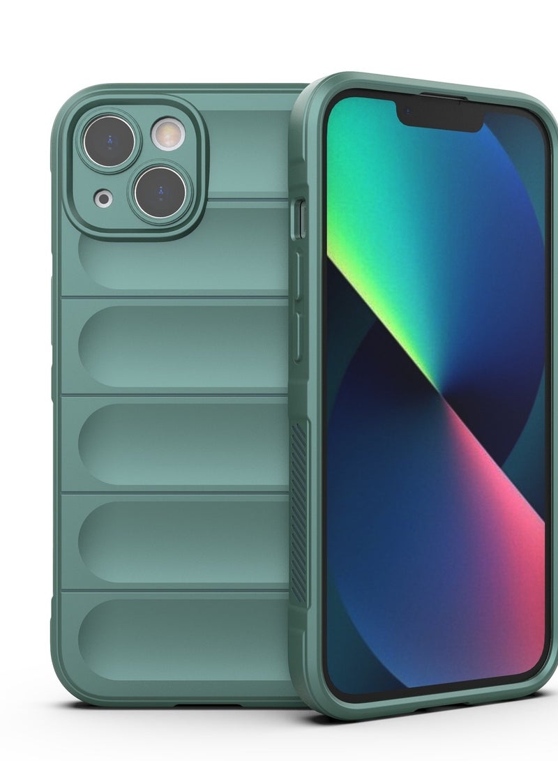 Phone case cover Magic Shield TPU + Silicone Shockproof Phone Case For  Iphone 13 (Dark Green)