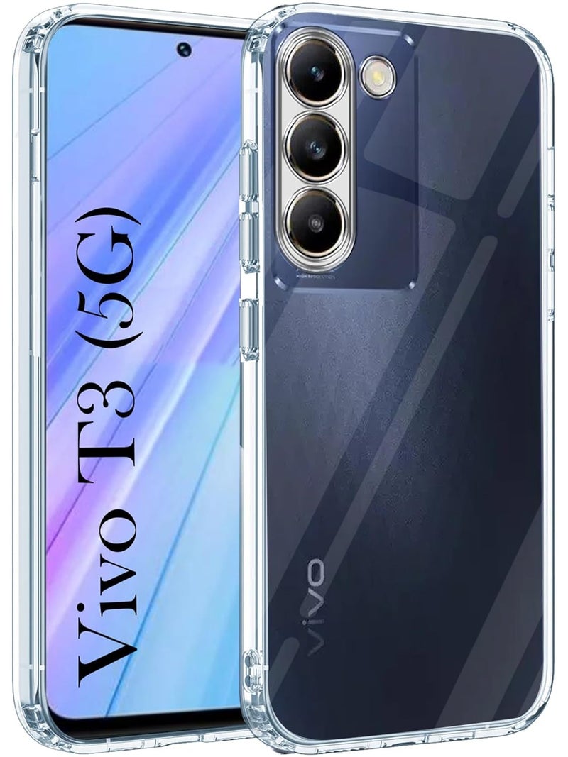 Nishtech غطاء خلفي شفاف هجين ناعم رفيع مضاد للغبار مع حماية الكاميرا لهاتف Vivo T3 5G و Vivo y200E 5G - Image 1