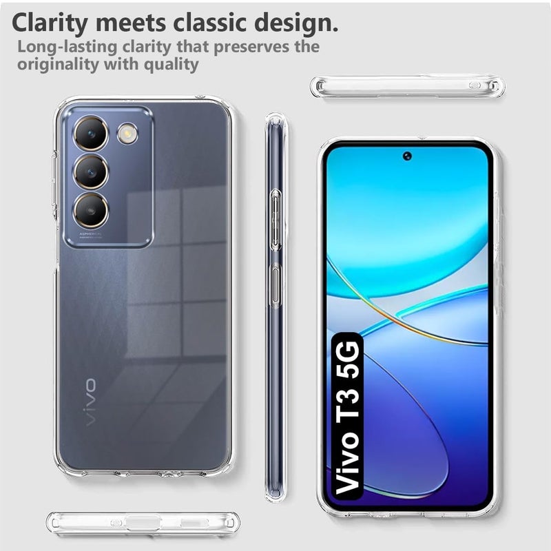 Nishtech غطاء خلفي شفاف هجين ناعم رفيع مضاد للغبار مع حماية الكاميرا لهاتف Vivo T3 5G و Vivo y200E 5G - Image 3