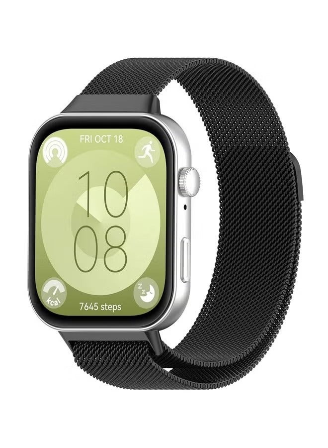 Suitable for Huawei Watch Fit 3 metal Milanese Magnetic Loop Watch Strap - Image 1