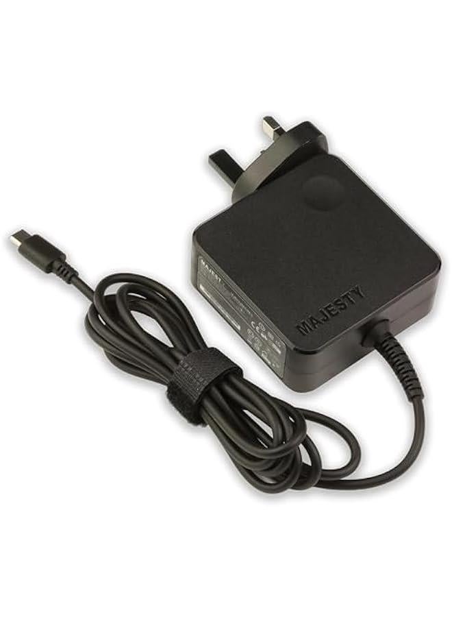 ماجيستي شاحن لابتوب تايب سي بقوة 65 واط - 45 واط شاحن حائط سريع نوع C بي دي متوافق مع ماك بوك برو وسامسونج ولينوفو وثينك باد واتش بي وديل واسوس وايسر وهواوي وشاومي وغيرها من الاجهزة من النوع سي، أسو - Image 1