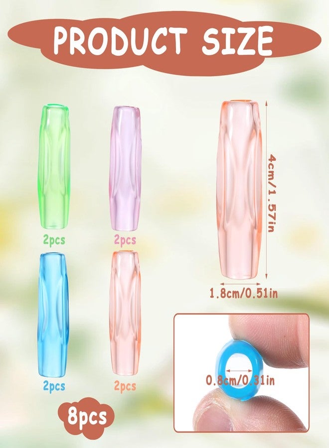 Styquenzer 8Pcs Silicone Pencil Grippers,Pencil Gripp for Handwriting Relieving Fingers Fatigue Writing Aid Pencil Holder Comfort Cushion Grip Pencil Grippers Flexable Soft Corrective Finger Tool for Most People - Image 2