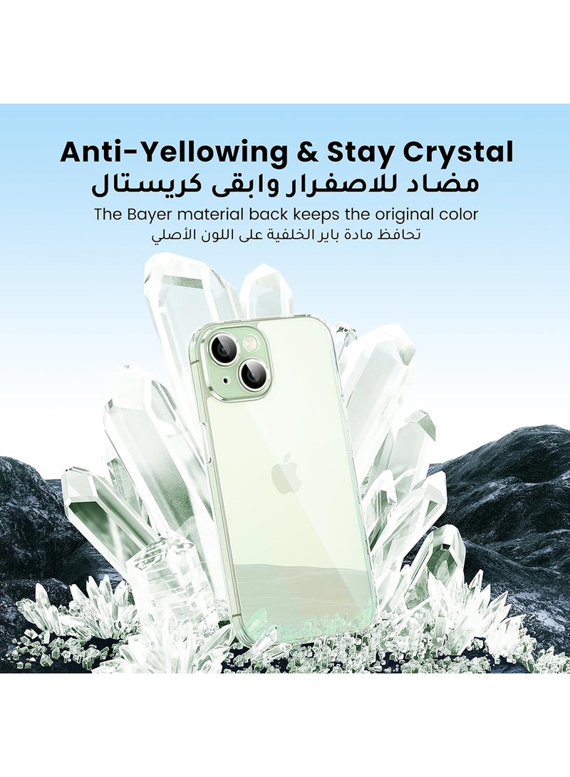 Concretization iPhone 15 Case Clear 6.1 inch【Anti-Yellowing】【 Mil-Grade Anti-Drop】iPhone 15 Cover Transparent, Slim Thin Crystal iPhone 15 Case, Full Coverage Lens Protection, Shockproof Anti-Scratch Clear - Image 3