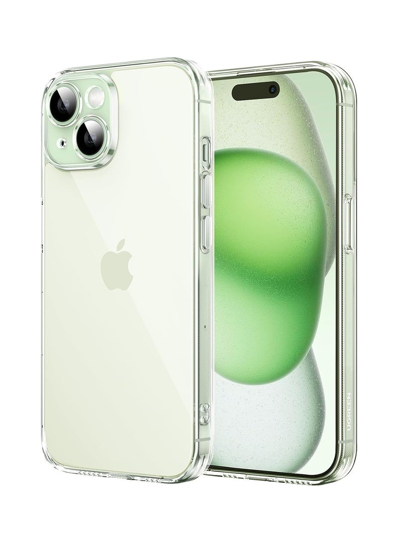 Concretization iPhone 15 Case Clear 6.1 inch【Anti-Yellowing】【 Mil-Grade Anti-Drop】iPhone 15 Cover Transparent, Slim Thin Crystal iPhone 15 Case, Full Coverage Lens Protection, Shockproof Anti-Scratch Clear - Image 1