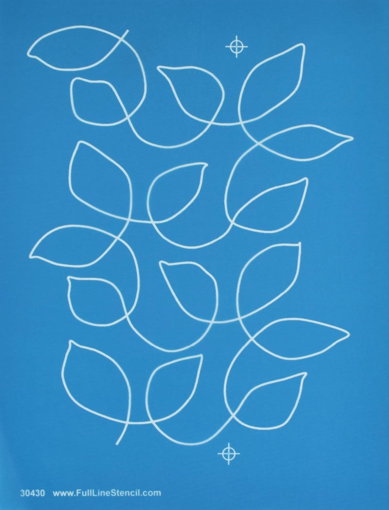 Full Line Stencil - Meandering Leaves, Edge-to-Edge Continuous Line Template for Free Motion, Domestic, Hand & Longarm Quilting (30430) - Image 1