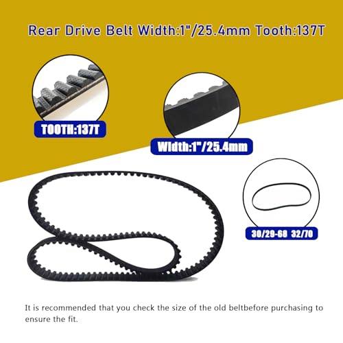 ANP PUAUTO 40024-07 40591-07 1204-0061,ANP PUAUTO 137T 1" Rear Drive Belt Compatible with Harley Davidson FLHT/FLHR/FLHX/FLTR 2007-2008, XL 883 2011-2022, XL 1200 2007-2022, XR1200 2007-2013 - Image 2