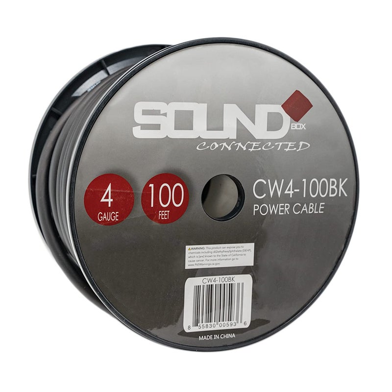 SoundBox Connected 4 Gauge Black Amplifier Amp Power/Ground Wire 100 Feet Superflex Cable 100' Spool - Image 5