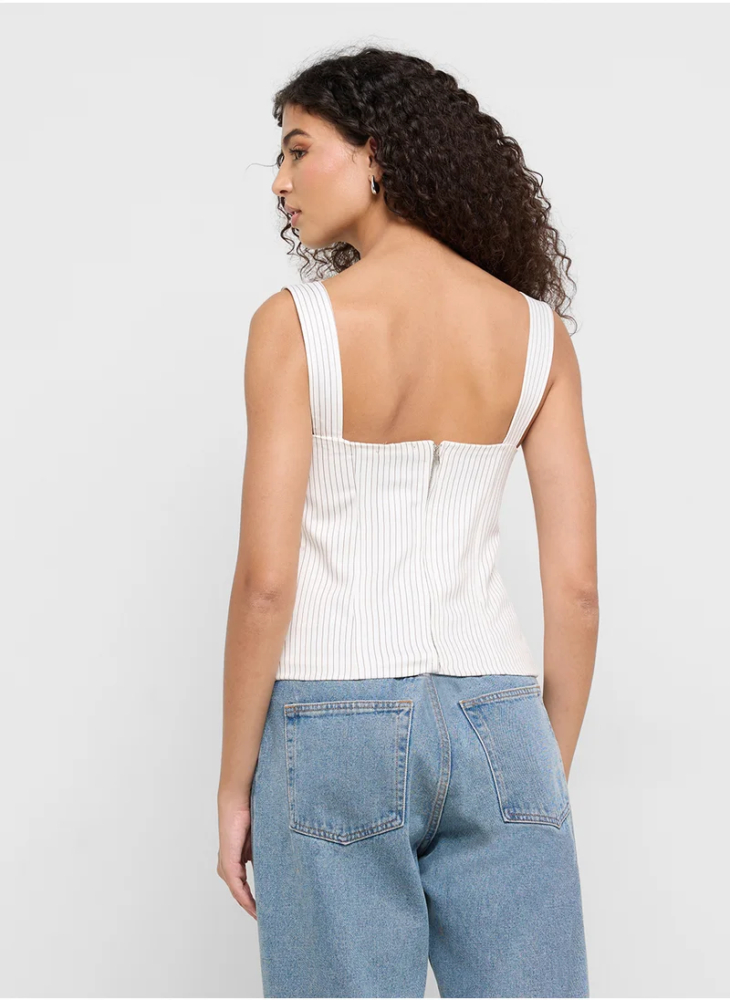 Ginger Corset Style Tie Up Detail Crop Top
