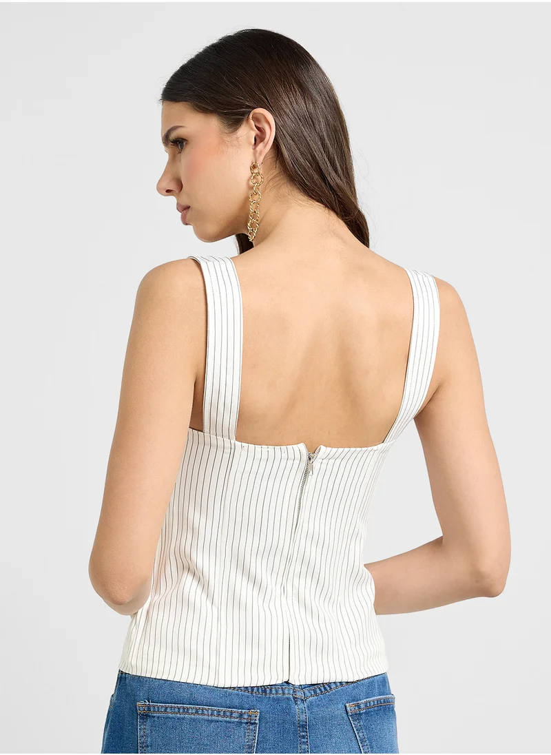 Ginger Corset Style Tie Up Detail Crop Top